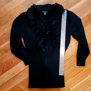 Cardigan Zip ruffle sweater EUC